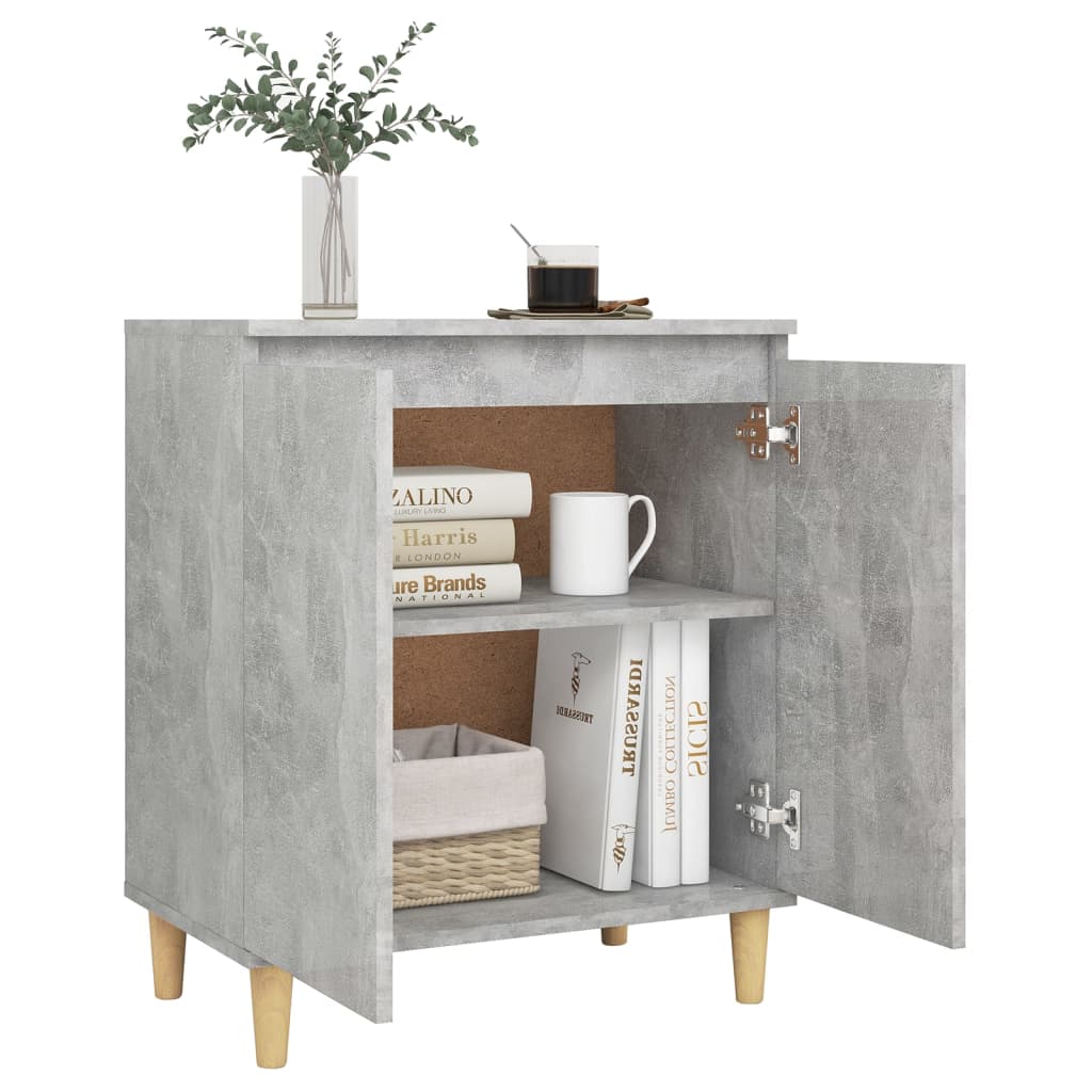 Buffet avec pieds en bois Gris béton bois d'ingénierie - XIOS