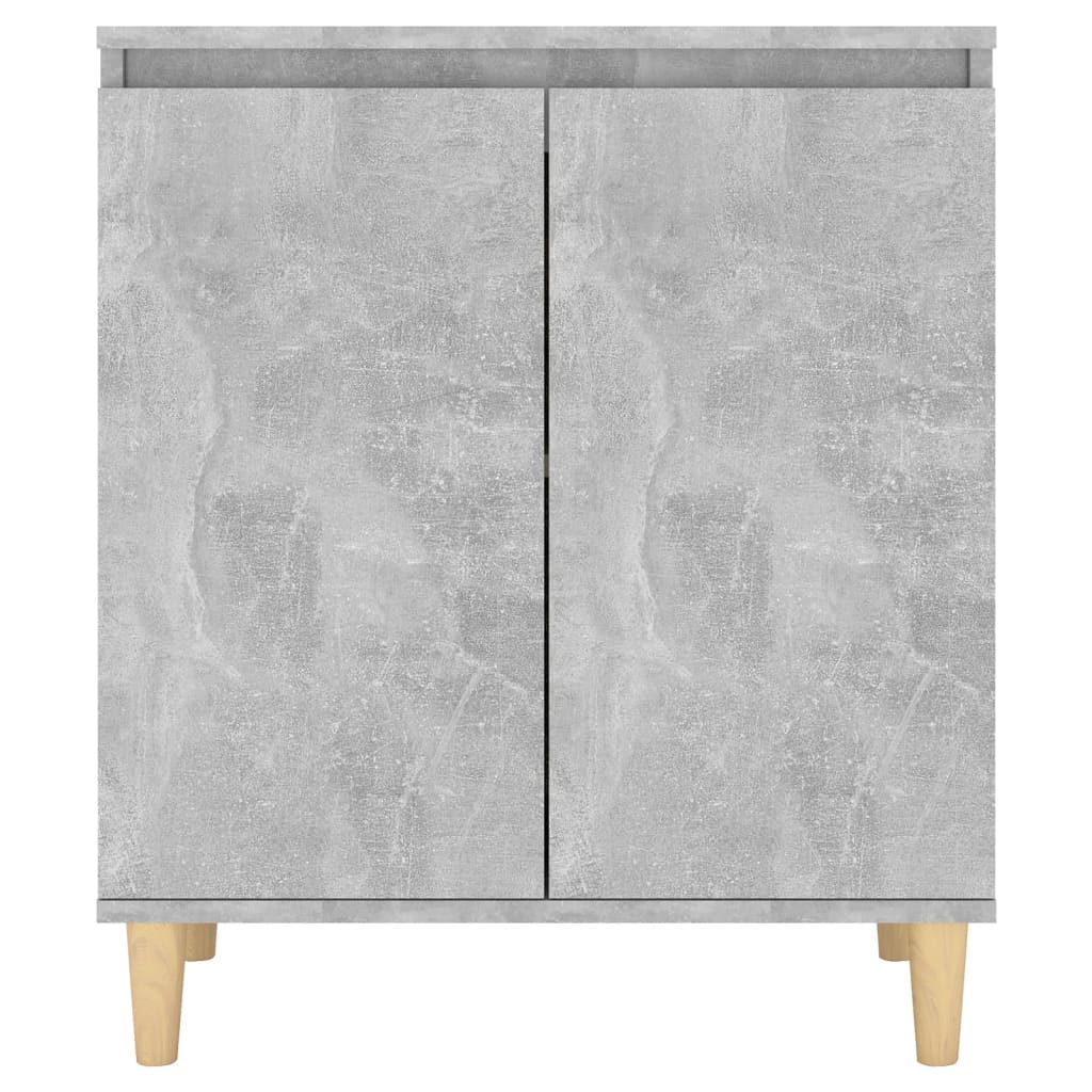 Buffet avec pieds en bois Gris béton bois d'ingénierie - XIOS