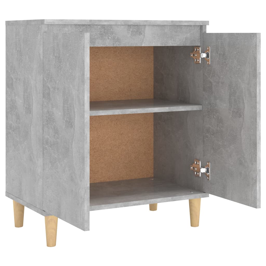 Buffet avec pieds en bois Gris béton bois d'ingénierie - XIOS