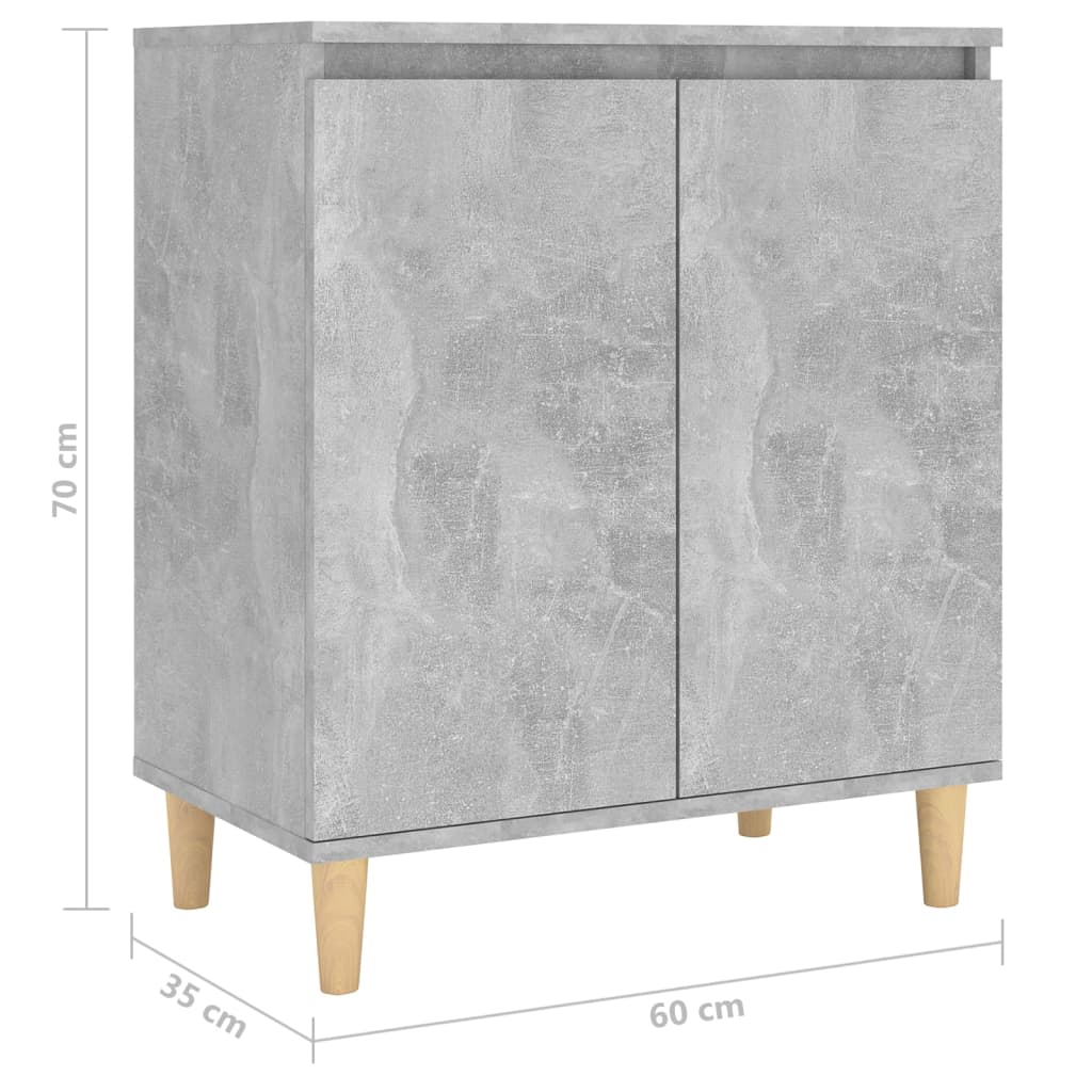 Buffet avec pieds en bois Gris béton bois d'ingénierie - XIOS