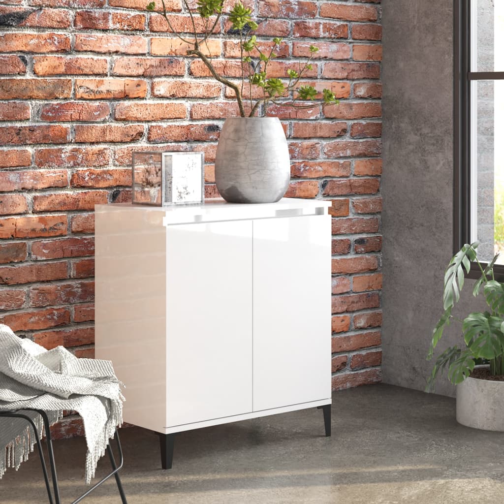 Buffet blanc brillant 60x35x70 cm bois d'ingénierie - XIOS