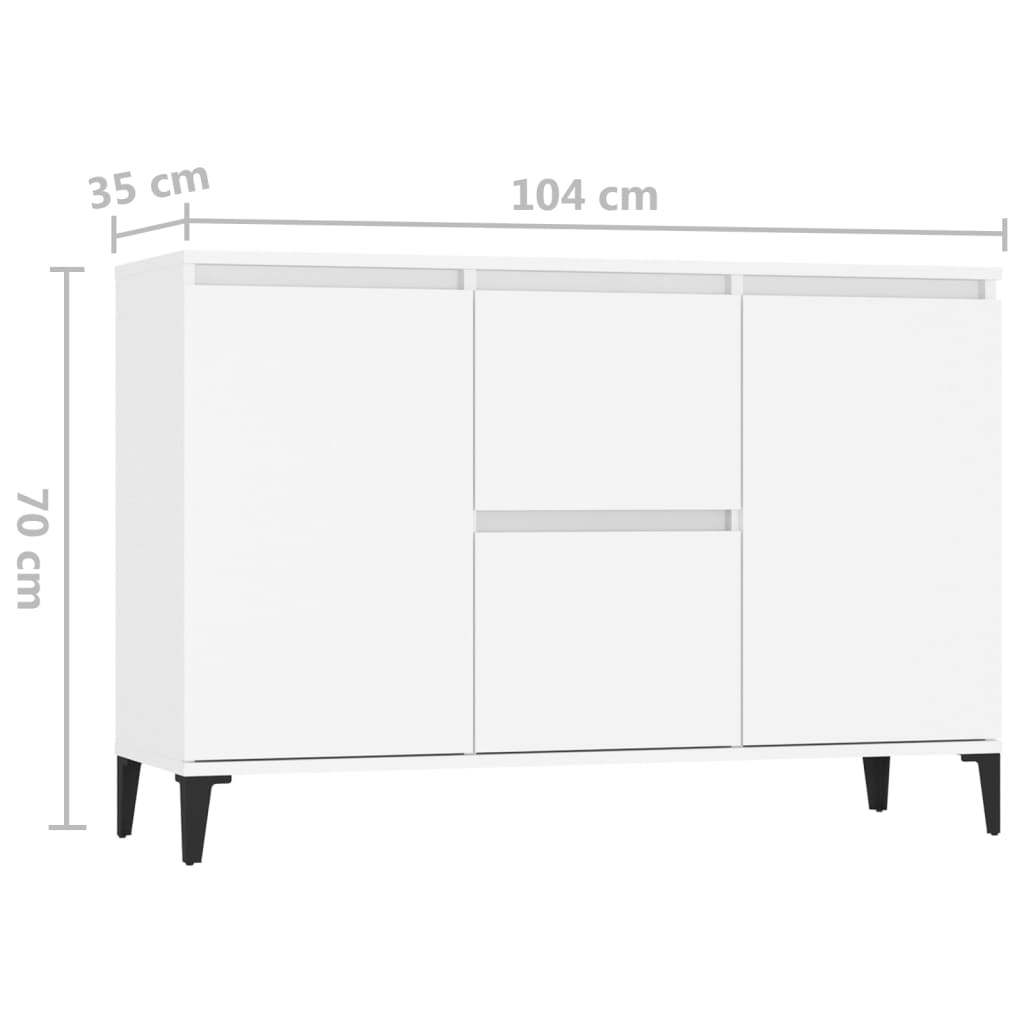 Buffet blanc 102x35x70 cm bois d'ingénierie - XIOS