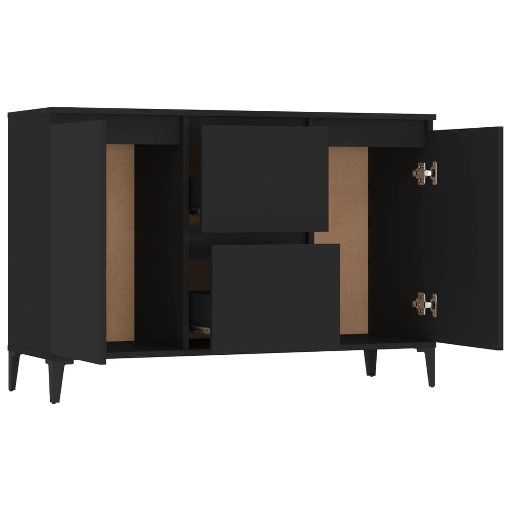 Buffet noir 102x35x70 cm bois d’ingénierie - XIOS