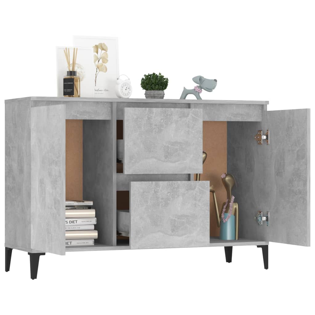 Buffet gris béton 104x35x70 cm bois d'ingénierie