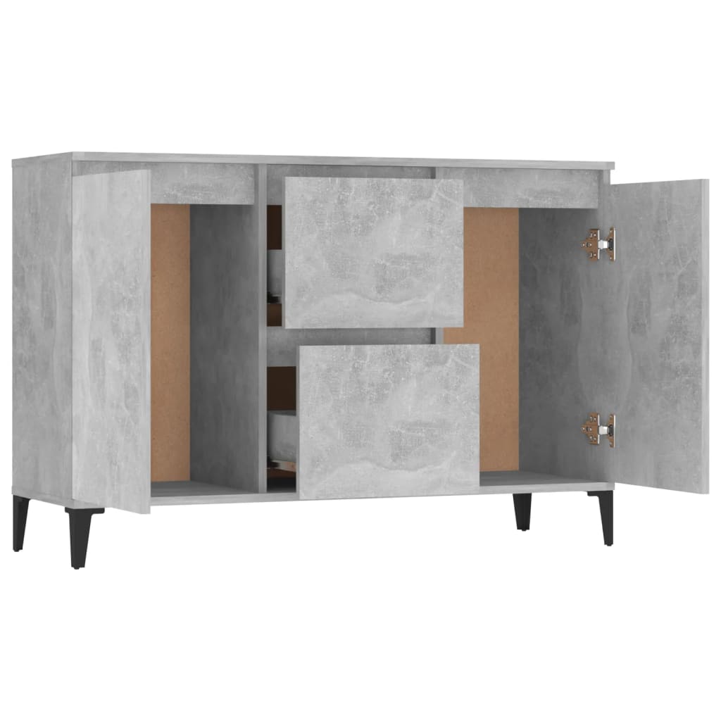 Buffet gris béton 104x35x70 cm bois d'ingénierie