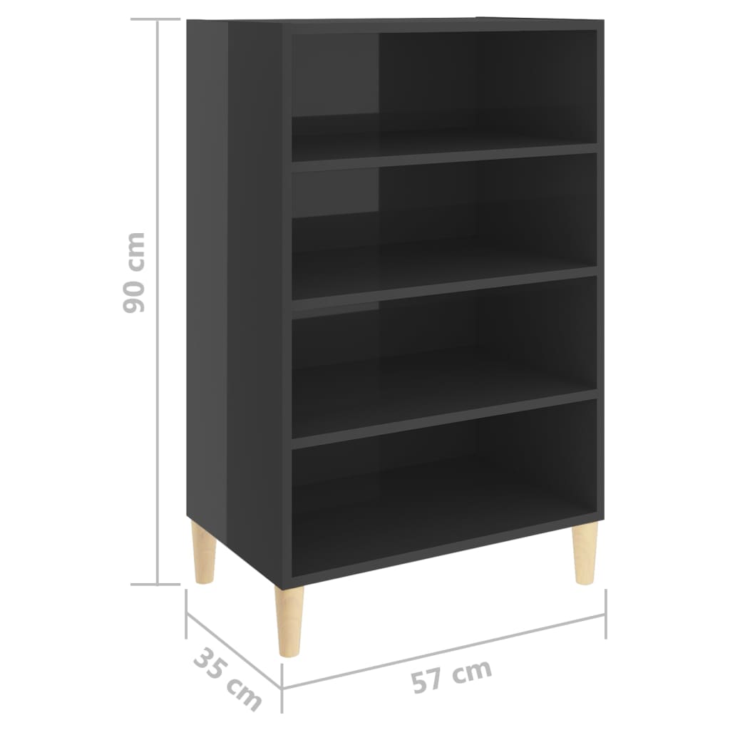 Buffet gris brillant 57x35x90 cm bois d'ingénierie - XIOS