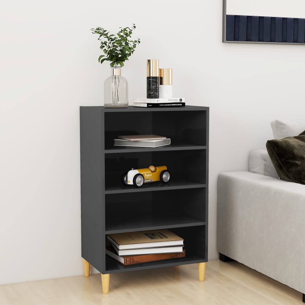 Buffet gris brillant 57x35x90 cm bois d'ingénierie - XIOS