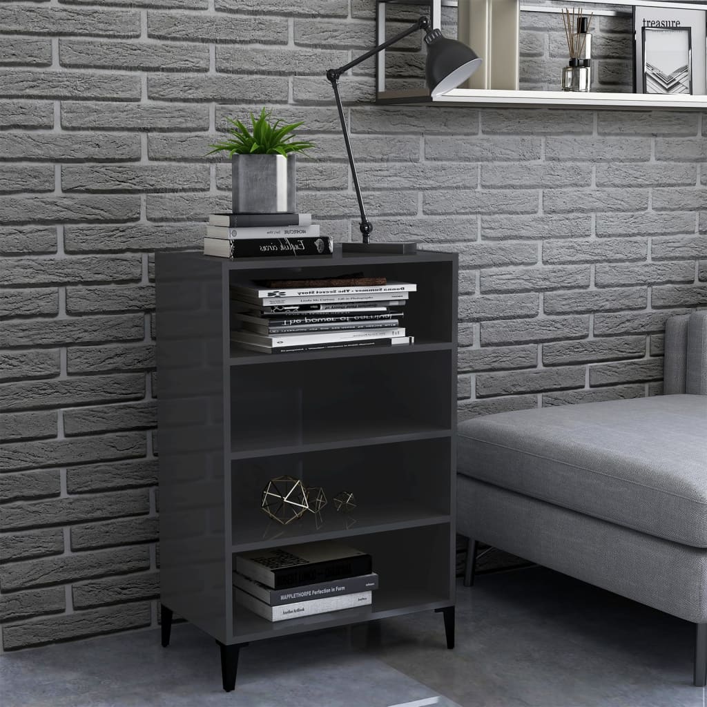 Buffet Gris brillant 57x35x90 cm Aggloméré - XIOS