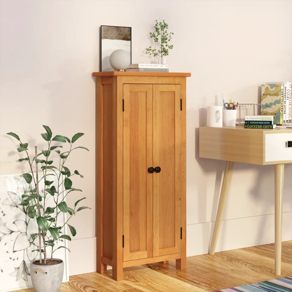 Armoire de rangement 50x22x110 cm Bois de chêne massif - XIOS