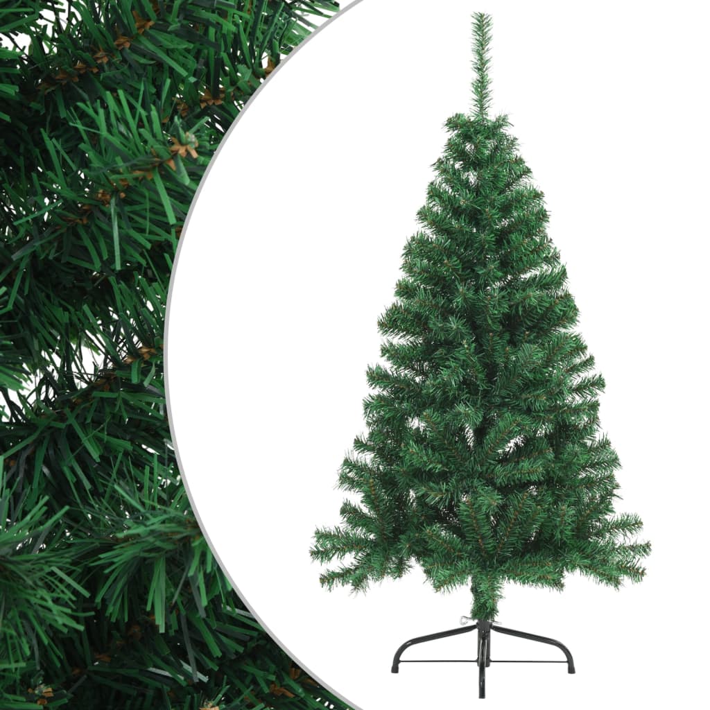 Sapin de Noël artificiel moitié avec support vert 120 cm PVC - XIOS