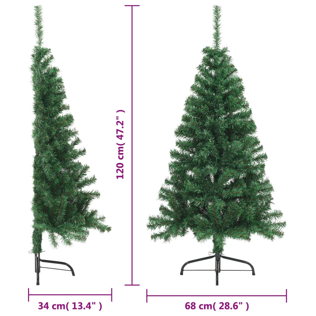Sapin de Noël artificiel moitié avec support vert 120 cm PVC - XIOS