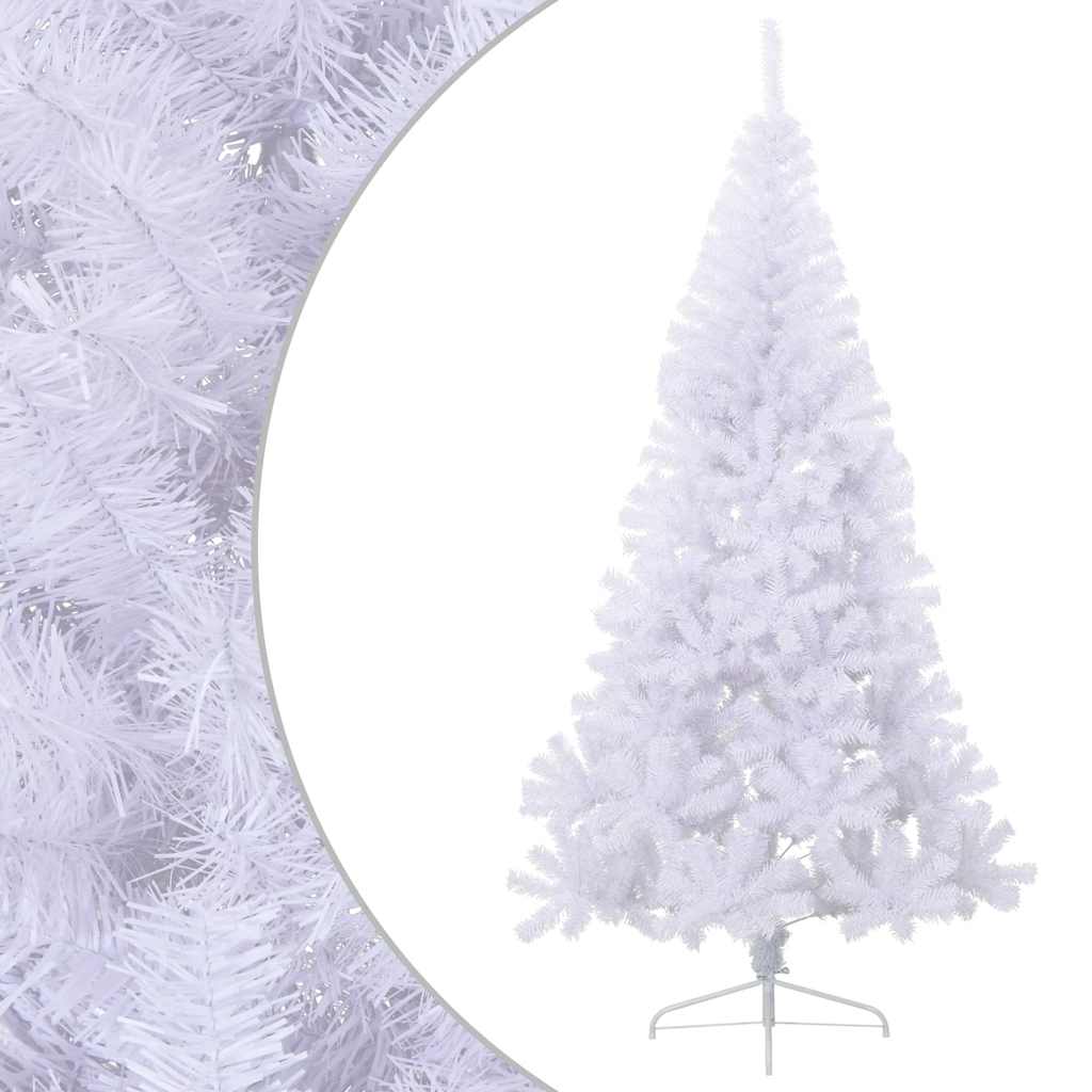 Sapin de Noël artificiel moitié avec support blanc 180 cm PVC - XIOS