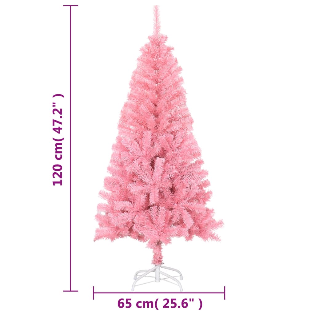 Sapin de Noël artificiel avec support rose 120 cm PVC - XIOS