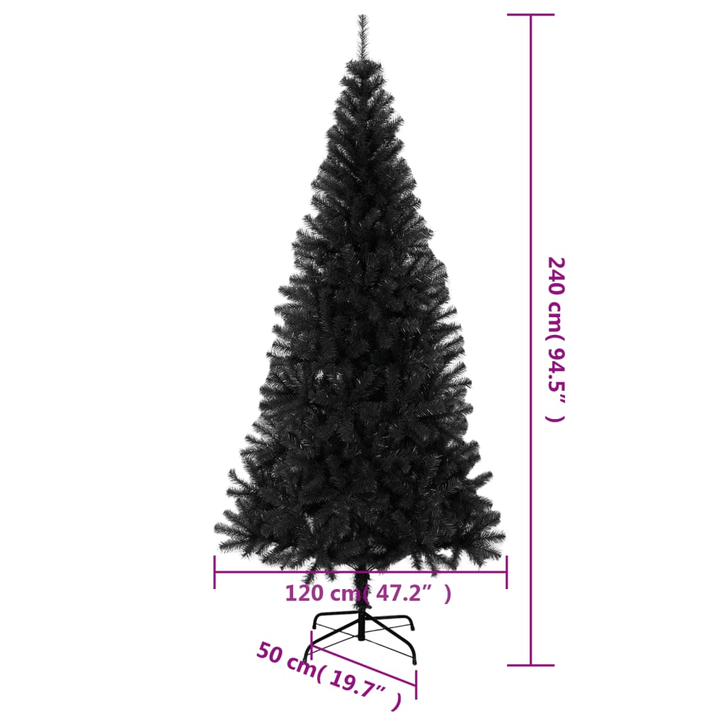 Sapin de Noël artificiel avec support noir 240 cm PVC - XIOS