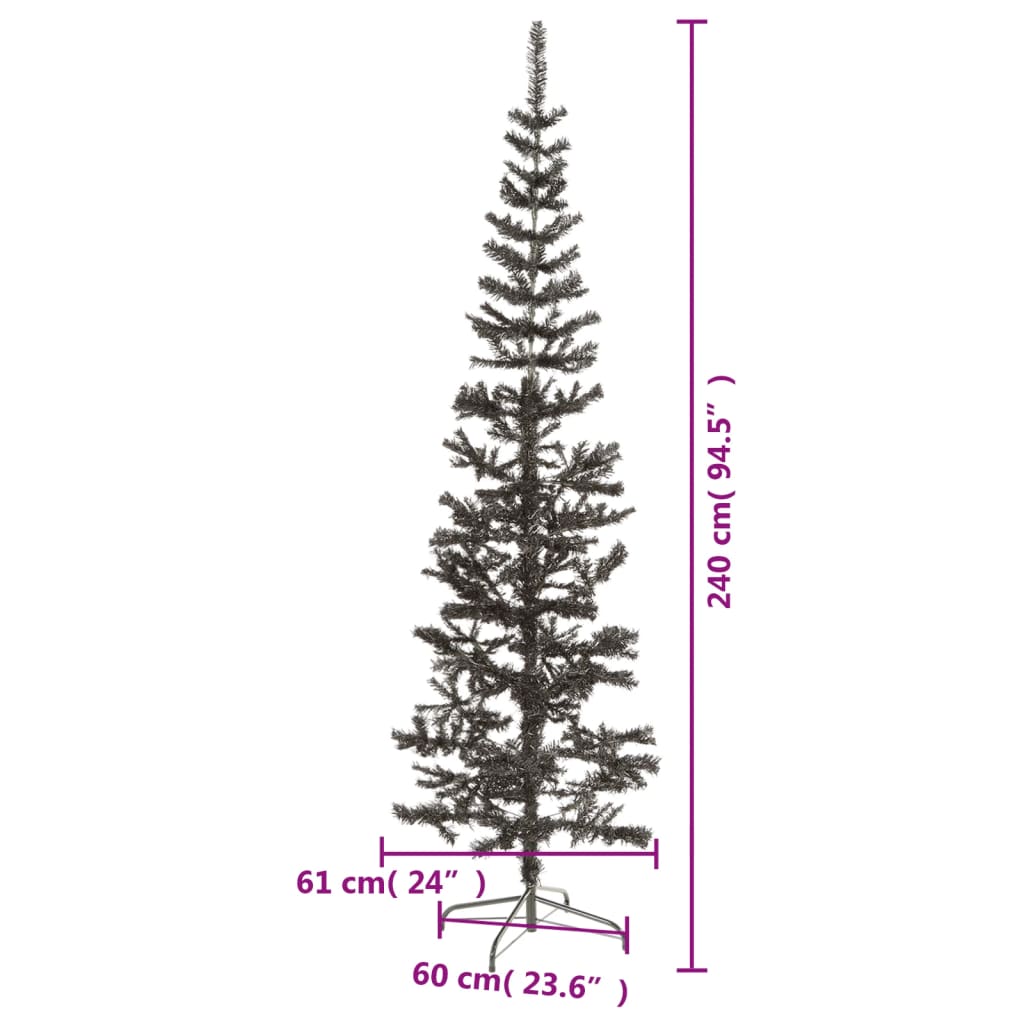 Sapin de Noël étroit Noir 240 cm - XIOS
