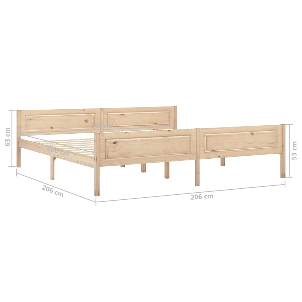 Cadre de lit sans matelas bois massif de pin 200x200 cm - XIOS