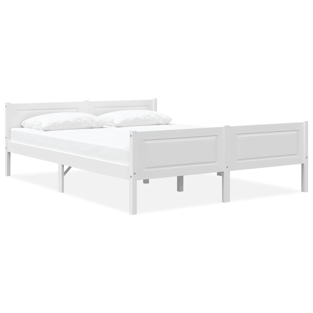Cadre de lit sans matelas bois massif de pin blanc 140x200 cm - XIOS