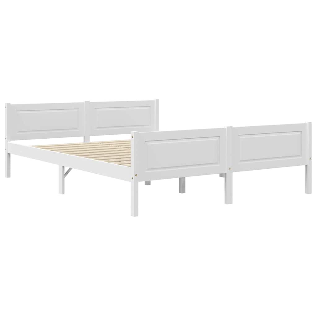 Cadre de lit sans matelas bois massif de pin blanc 140x200 cm - XIOS