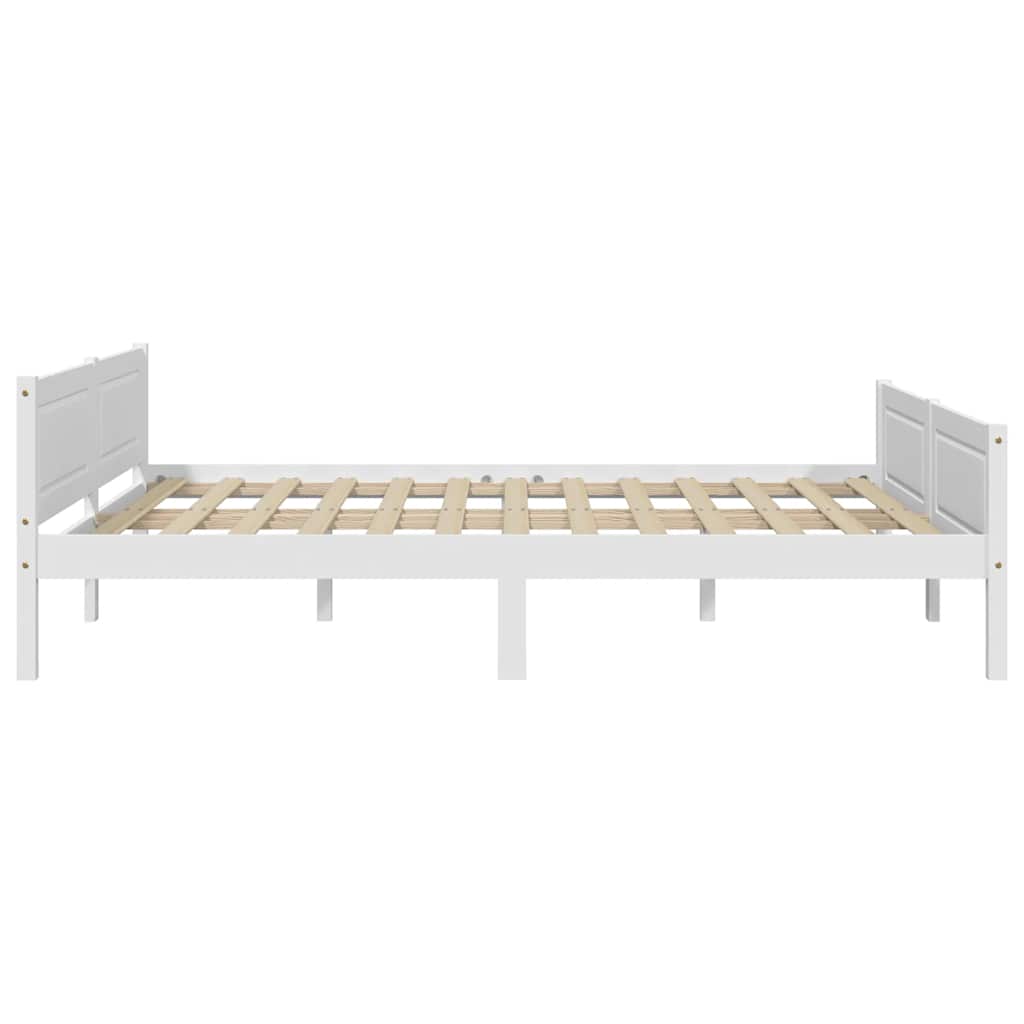 Cadre de lit sans matelas bois massif de pin blanc 140x200 cm - XIOS