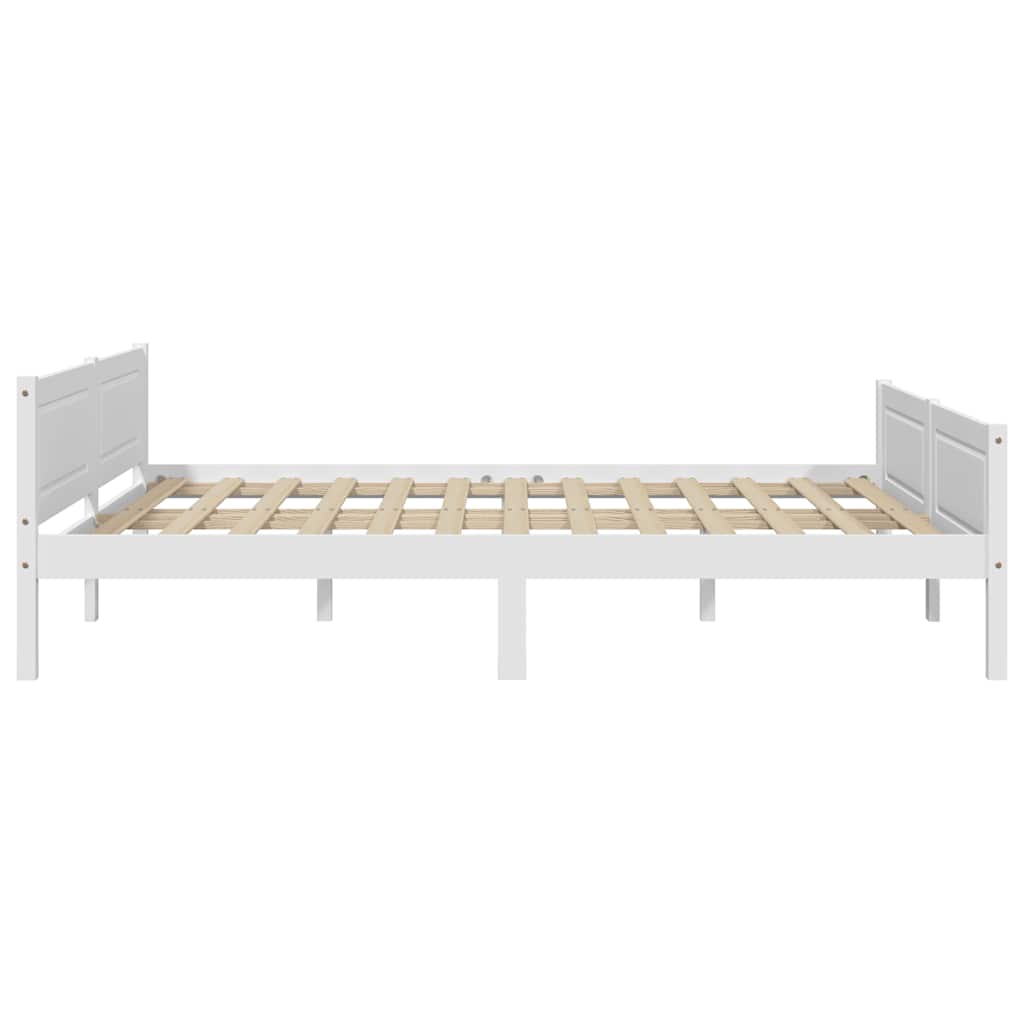 Cadre de lit sans matelas bois massif de pin blanc 160x200 cm - XIOS