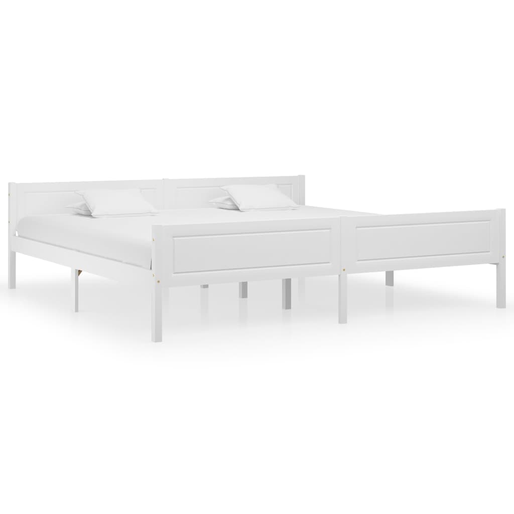 Cadre de lit sans matelas bois massif de pin blanc 200x200 cm - XIOS