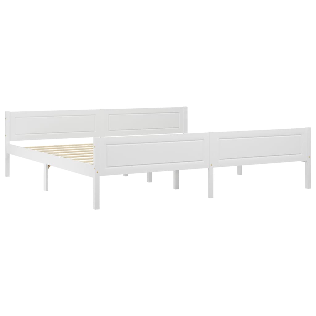 Cadre de lit sans matelas bois massif de pin blanc 200x200 cm - XIOS