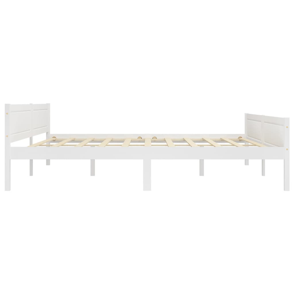 Cadre de lit sans matelas bois massif de pin blanc 200x200 cm - XIOS