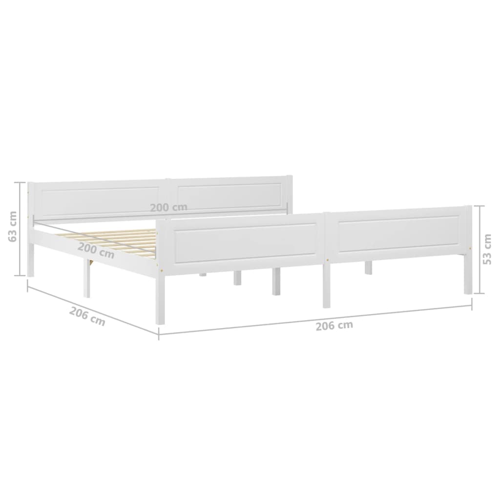 Cadre de lit sans matelas bois massif de pin blanc 200x200 cm - XIOS