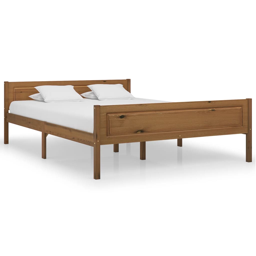 Cadre de lit sans matelas pin massif marron miel 120x200 cm - XIOS