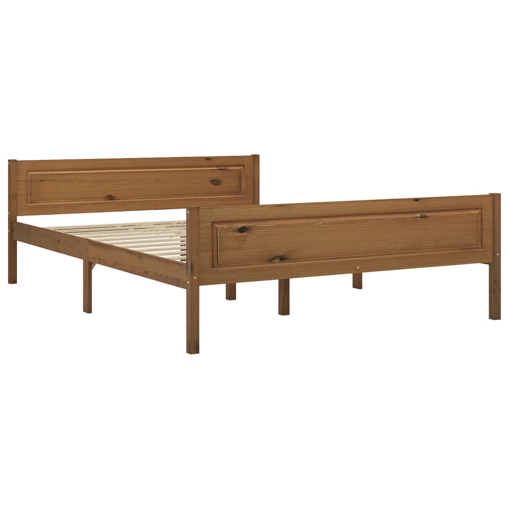 Cadre de lit sans matelas pin massif marron miel 120x200 cm - XIOS