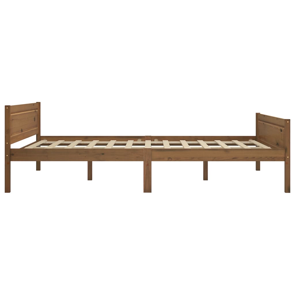 Cadre de lit sans matelas pin massif marron miel 120x200 cm - XIOS