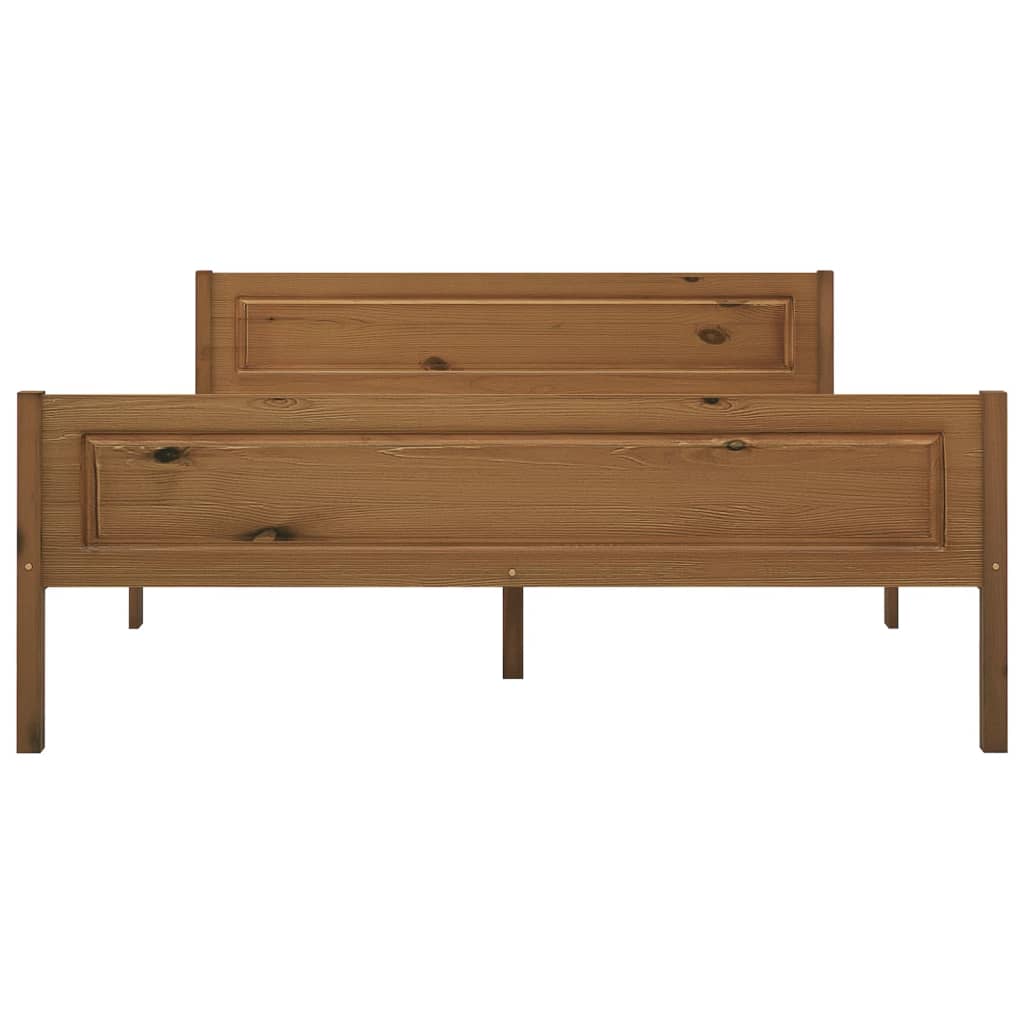 Cadre de lit sans matelas pin massif marron miel 120x200 cm - XIOS