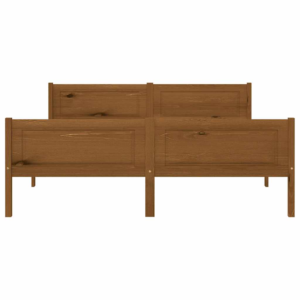 Cadre de lit sans matelas pin massif marron miel 140x200 cm - XIOS