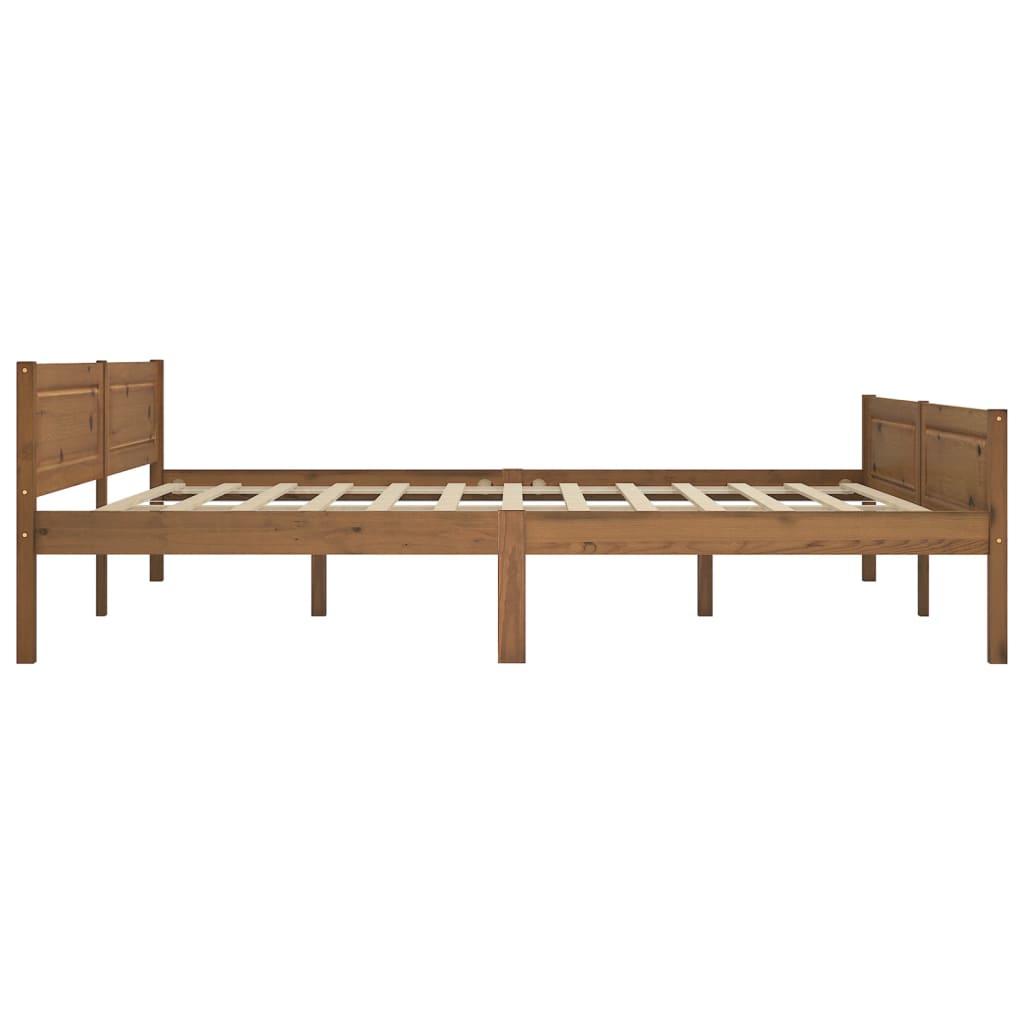 Cadre de lit sans matelas pin massif marron miel 180x200 cm - XIOS