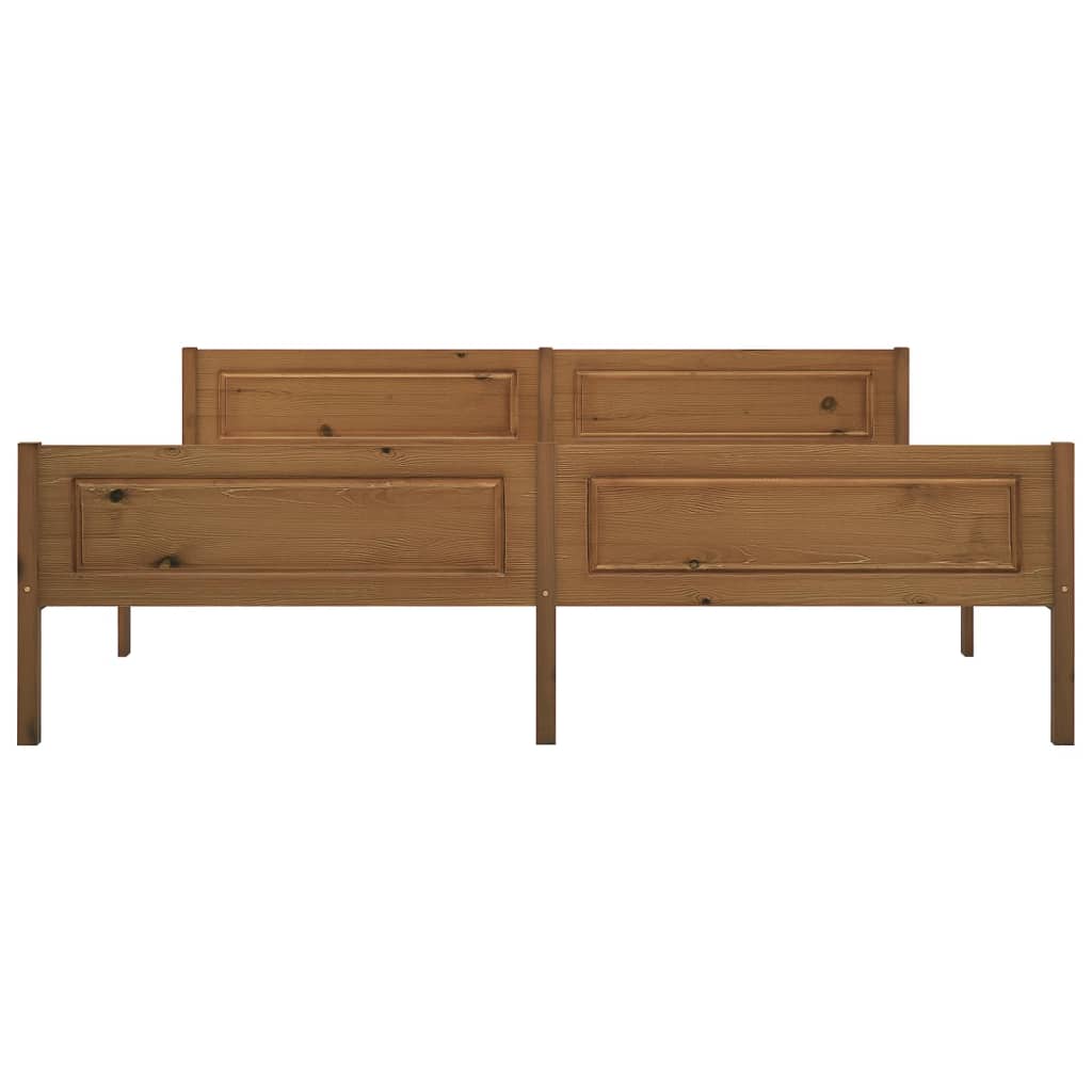 Cadre de lit sans matelas pin massif marron miel 180x200 cm - XIOS