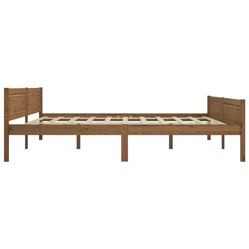 Cadre de lit sans matelas pin massif marron miel 200x200 cm - XIOS