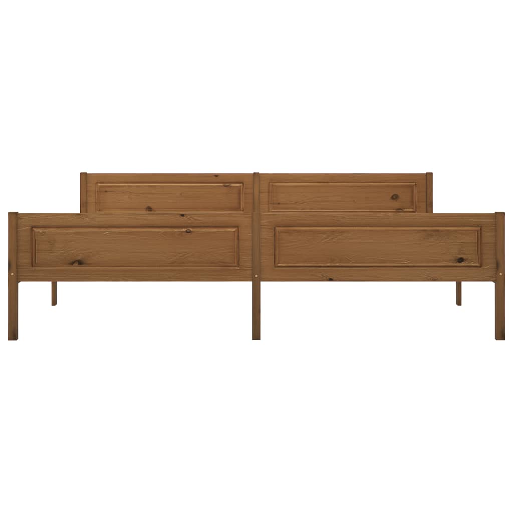 Cadre de lit sans matelas pin massif marron miel 200x200 cm - XIOS