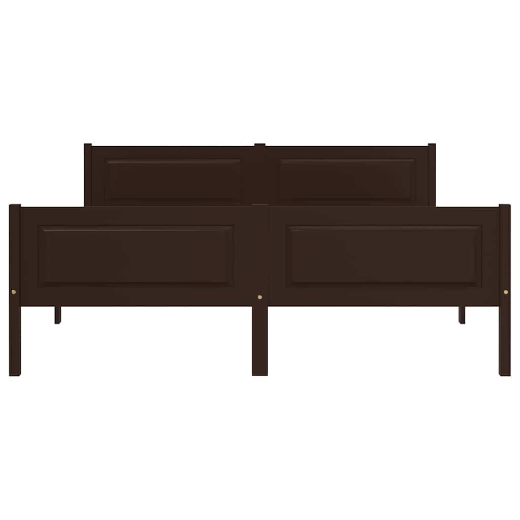 Cadre de lit sans matelas pin massif marron foncé 120x200 cm - XIOS