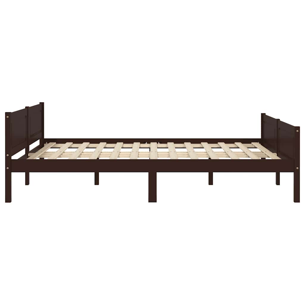 Cadre de lit sans matelas pin massif marron foncé 120x200 cm - XIOS