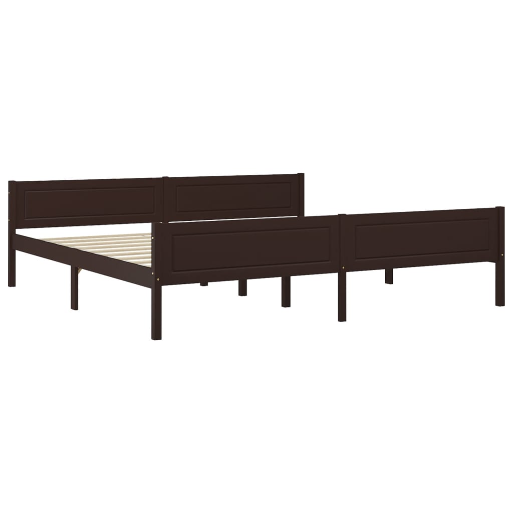 Cadre de lit sans matelas pin massif marron foncé 200x200 cm - XIOS