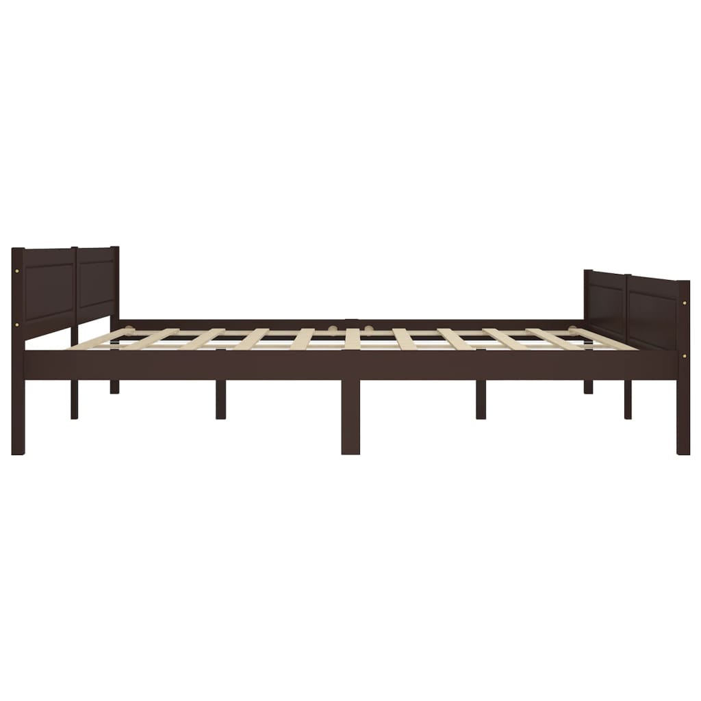 Cadre de lit sans matelas pin massif marron foncé 200x200 cm - XIOS