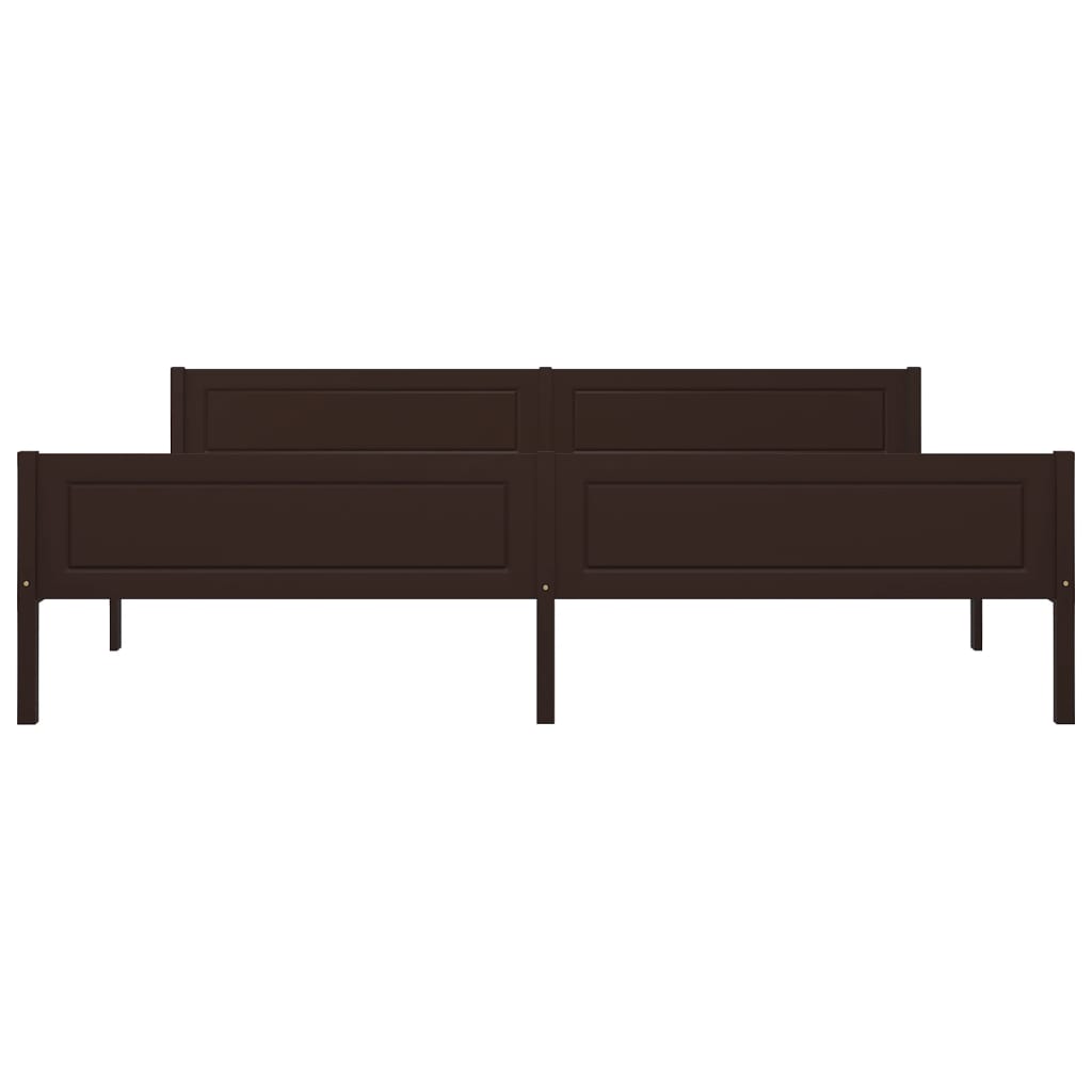 Cadre de lit sans matelas pin massif marron foncé 200x200 cm - XIOS