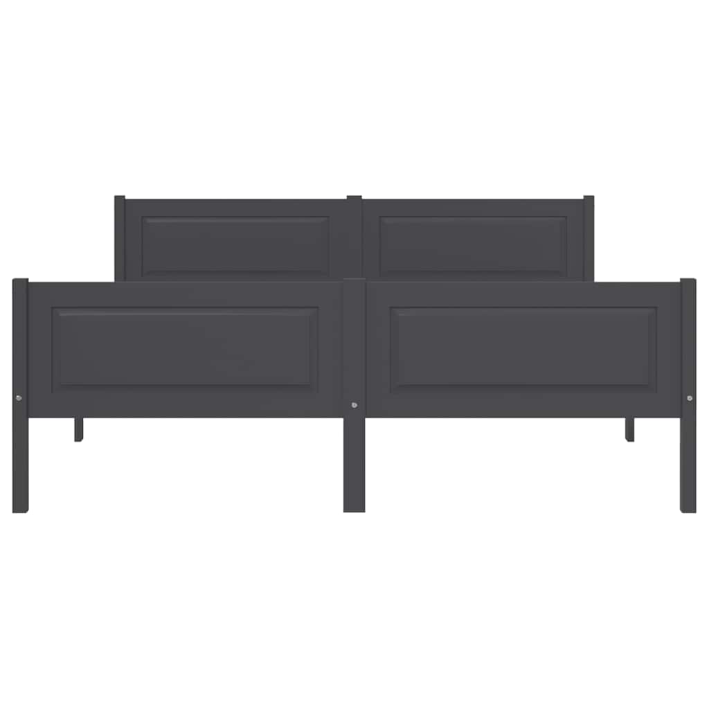 Cadre de lit sans matelas bois massif de pin gris 140x200 cm - XIOS