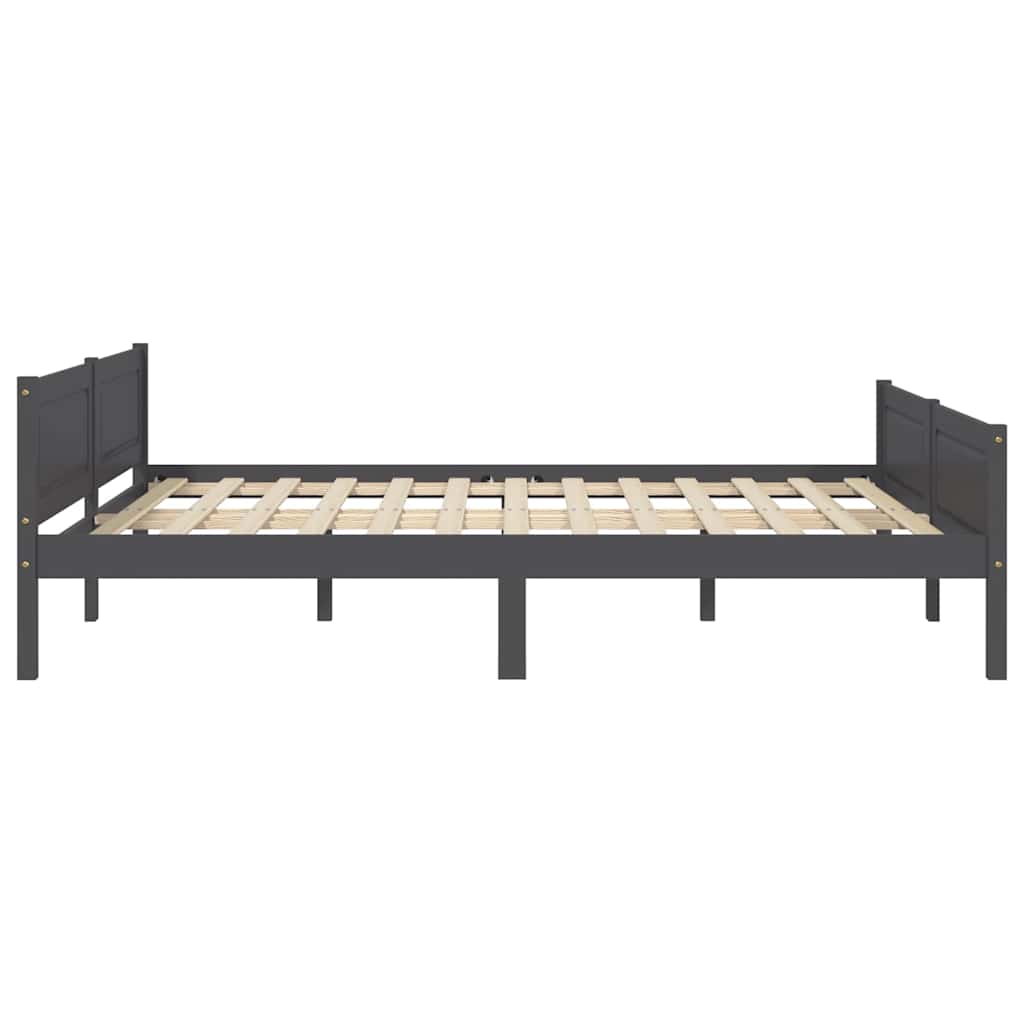 Cadre de lit sans matelas bois massif de pin gris 140x200 cm - XIOS