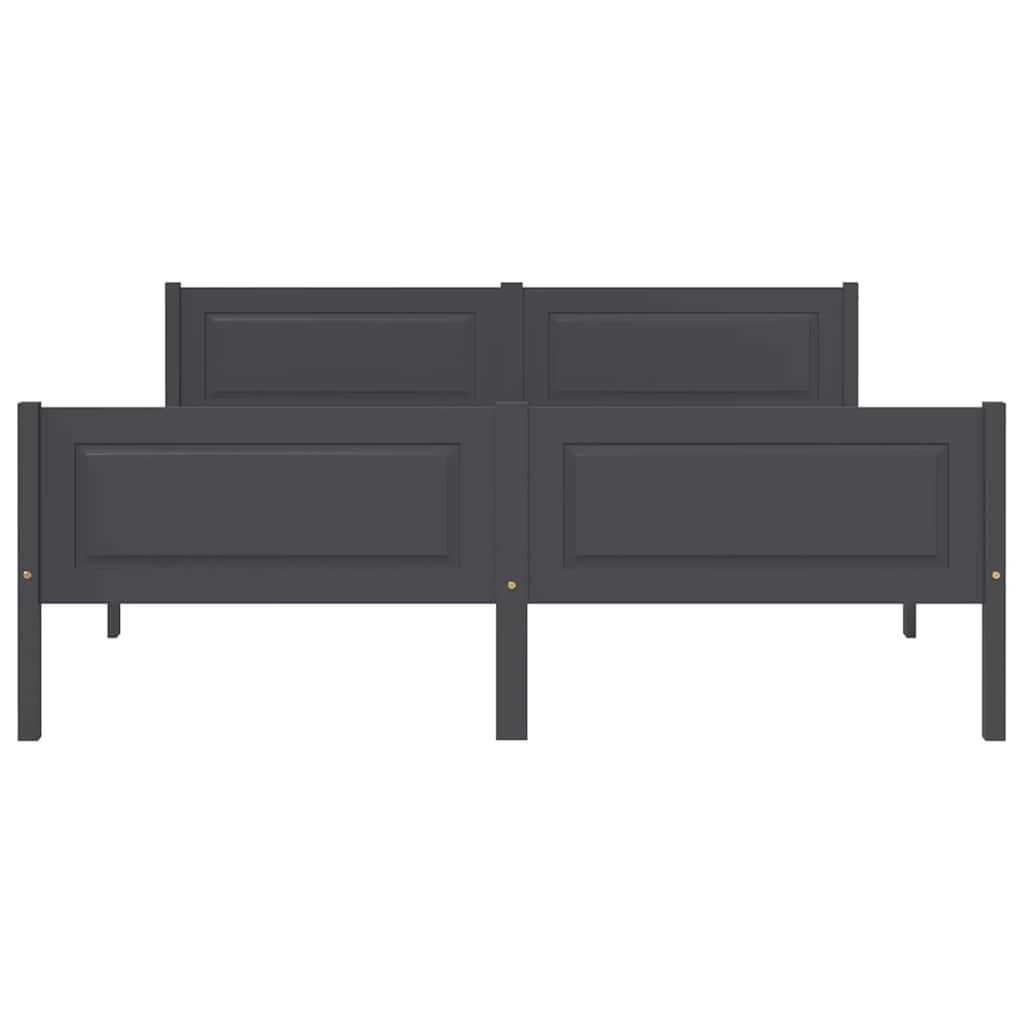 Cadre de lit sans matelas bois massif de pin gris 160x200 cm - XIOS
