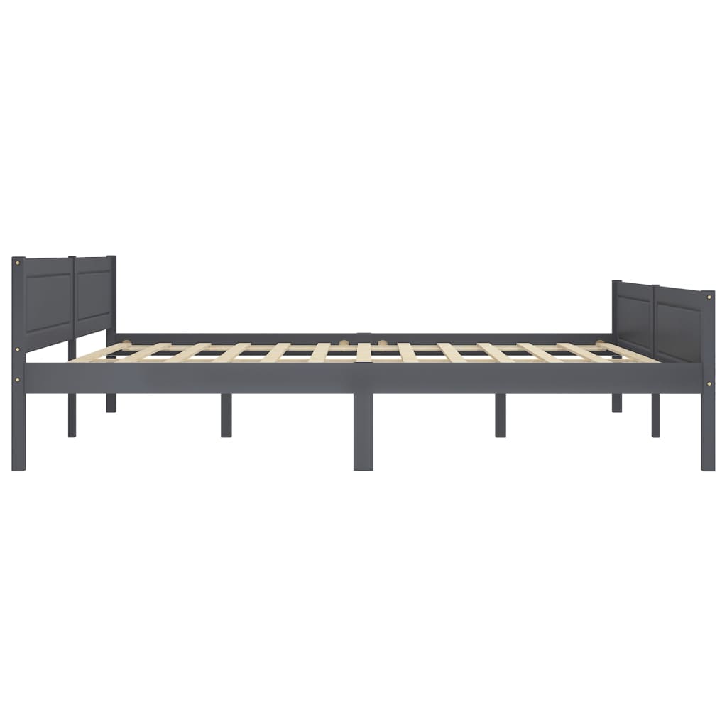 Cadre de lit sans matelas bois massif de pin gris 180x200 cm - XIOS
