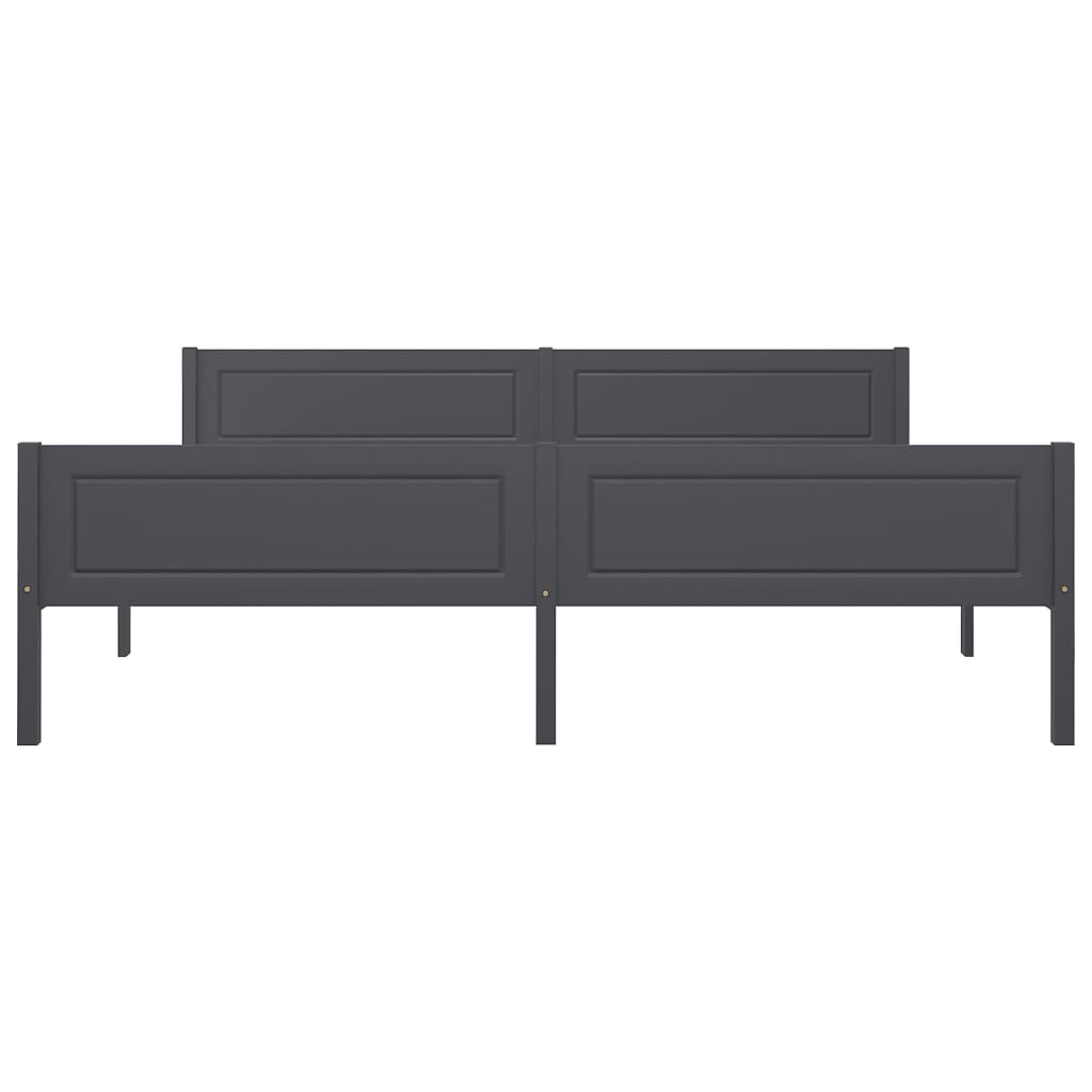 Cadre de lit sans matelas bois massif de pin gris 180x200 cm - XIOS