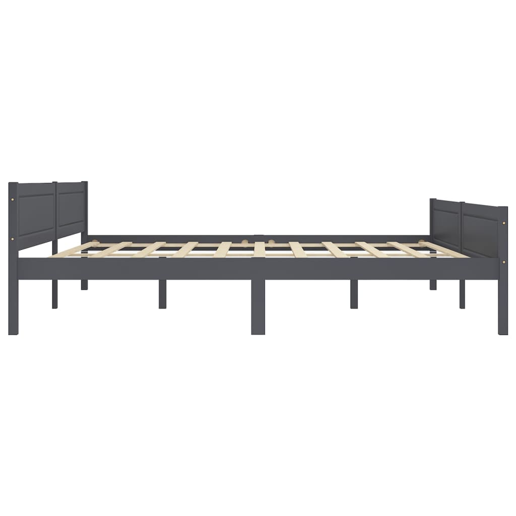 Cadre de lit sans matelas bois massif de pin gris 200x200 cm - XIOS