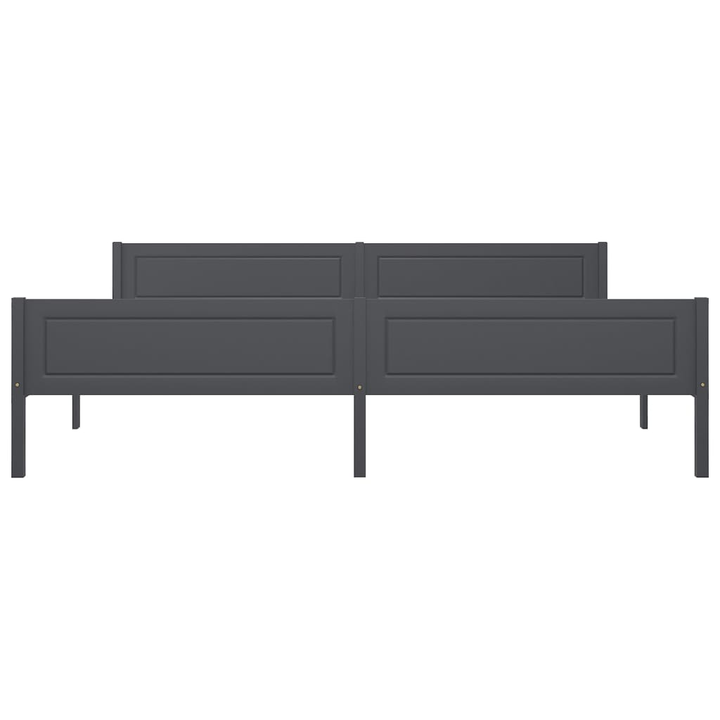 Cadre de lit sans matelas bois massif de pin gris 200x200 cm - XIOS
