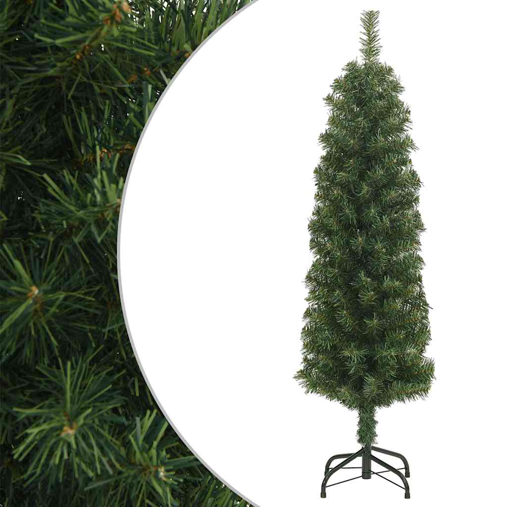Sapin de Noël artificiel mince avec support vert 120 cm PVC - XIOS